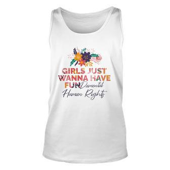 Feminist Girls Just Wanna Have Fundamental Rights Unisex Tank Top | Mazezy