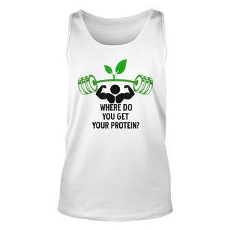 Fitness Workout Gift Plant Protein Vegan Vegetarian Unisex Tank Top - Thegiftio UK