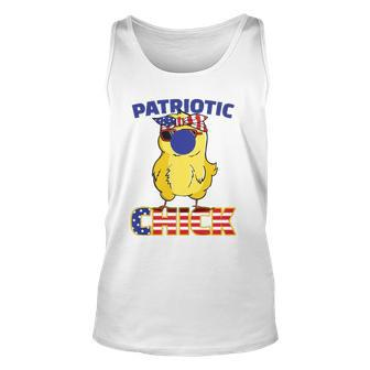 Fourth Of July 4Th Cute Patriotic Chick American Flag Gift Unisex Tank Top | Mazezy