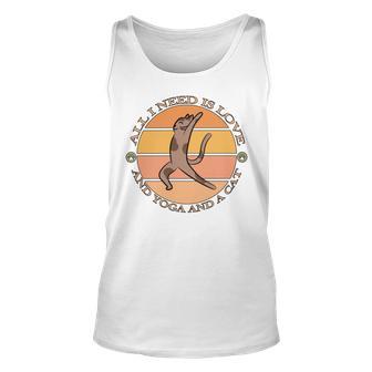 Funny All I Need Is Love And Yoga And A Cat Lovers Gift For Yoga Lovers V2 Unisex Tank Top | Favorety CA