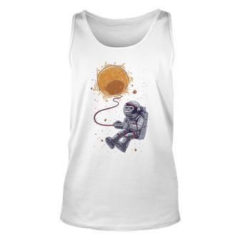 Funny Astronaut Monkey Blowing Sun V2 Unisex Tank Top | Favorety