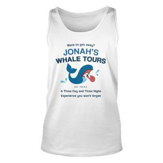 Funny Christian Gifts Religious Bible Verse Jonahs Whale Unisex Tank Top | Mazezy
