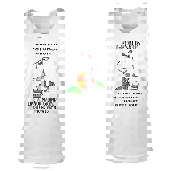 G Pop Grandpa Gift Gpopsaurus Like A Normal Grandpa But More Awesome Unisex Tank Top - Seseable