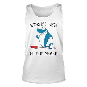 G Pop Grandpa Gift Worlds Best G Pop Shark Unisex Tank Top - Seseable