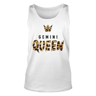 Gemini Queen Leopard Cheetah Pattern Astrology Birthday Unisex Tank Top - Seseable