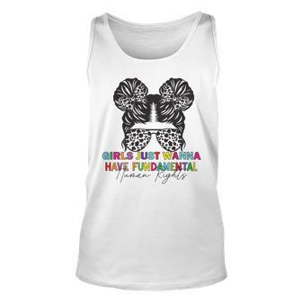 Girls Just Wanna Have Fundamental Human Rights Funny V6 Unisex Tank Top | Favorety