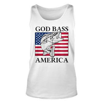 God Bass America Funny Fishing Dad 4Th Of July Usa Patriotic Zip Unisex Tank Top - Seseable