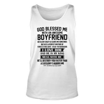 God Blessed Me With An Awesome Boyfriend Unisex Tank Top | Favorety DE