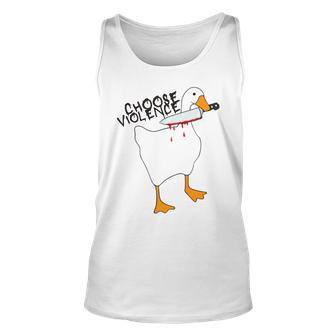 Goose With Knife Sticker Goose Sticker Funny Quotes Funny Animal Stickerspeace Was Never An Option Unisex Tank Top | Favorety CA