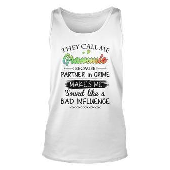 Grammie Grandma Gift They Call Me Grammie Because Partner In Crime Unisex Tank Top - Seseable