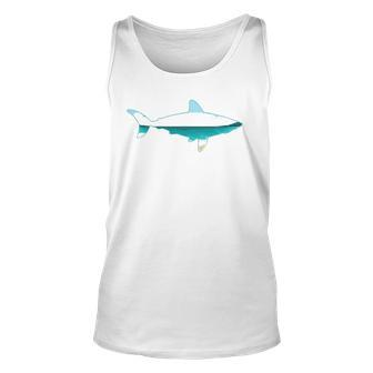 Great White Shark Print With Landscape - Shark Lover Unisex Tank Top | Mazezy