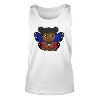 Haiti Haitian Love Flag Princess Girl Kid Wings Butterfly Unisex Tank Top | Mazezy