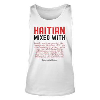 Haitian Mixed With Kreyol Griot But Mainly Haitian Unisex Tank Top | Mazezy