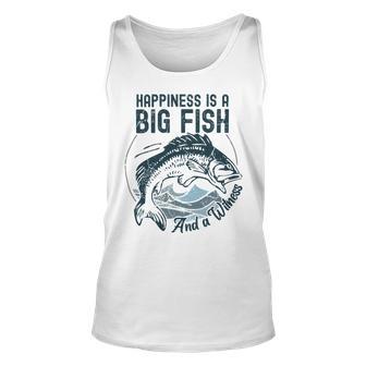 Happiness Is A Big Fish And A Witness Fisherman Dad Blue Unisex Tank Top | Favorety DE