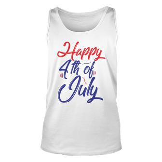 Happy 4Th Of July Dark Red Blue Text Unisex Tank Top | Favorety CA