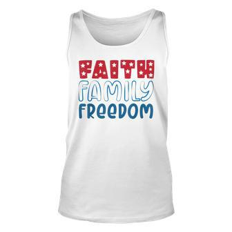 Happy 4Th Of July Fireworks Patriotic Faith Family Freedom Unisex Tank Top - Seseable