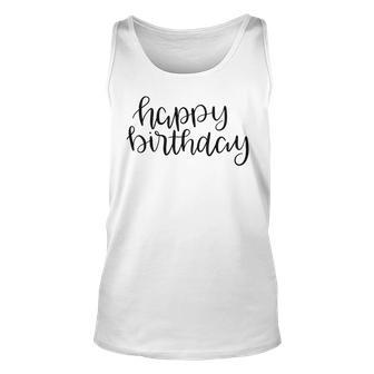 Happy Birthday Text Design Unisex Tank Top | Favorety DE