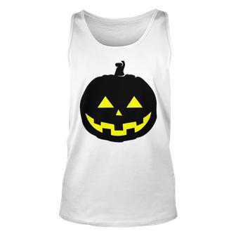 Happy Halloween Scary Black Pumpkin Pattern Unisex Tank Top | Favorety CA