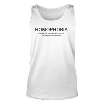 Homophobia Feminist Women Men Lgbtq Gay Ally Unisex Tank Top | Mazezy
