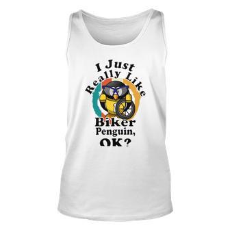 I Really Like Biker Penguin Ok Unisex Tank Top | Favorety CA