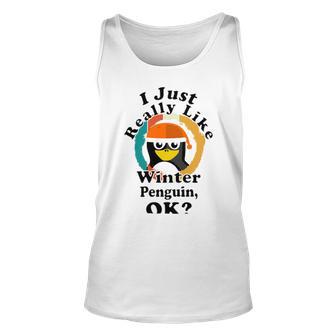 I Really Like Winter Penguin Ok Unisex Tank Top | Favorety CA