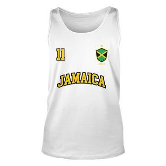 Jamaica Number 11 Soccer Team Sports Jamaican Flag Unisex Tank Top | Mazezy