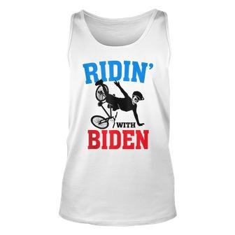 Joe Biden Falling With Biden Funny Ridin With Biden V3 Unisex Tank Top - Seseable
