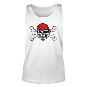Jolly Roger Pirate Skull And Crossbones Flag Unisex Tank Top | Mazezy