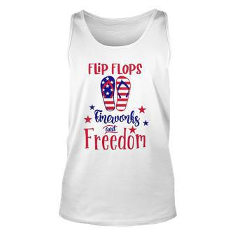 Womens July 4Th Flip Flops Fireworks & Freedom 4Th Of July Party V-Neck Tank Top | Mazezy