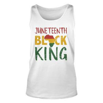 Mens Juneteenth Black King In African Flag Colors For Afro Pride Tank Top | Mazezy