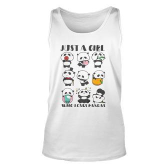 Just A Girl Who Loves Pandas For Women Lover Panda Unisex Tank Top | Mazezy