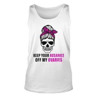 Keep Your Rosaries Off My Ovaries Feminist Skull Unisex Tank Top | Favorety DE