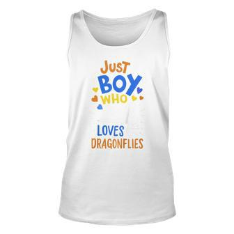 Kids Dragonfly Just A Boy Who Loves Dragonflies Gift Unisex Tank Top - Seseable