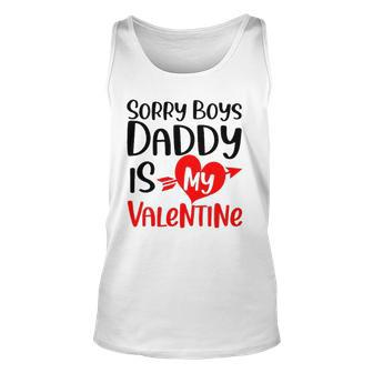 Kids Sorry Boys Daddy Is My Valentine Baby Girl Daughter Unisex Tank Top | Mazezy