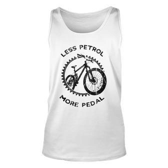 Less Petrol More Pedal Mountain Biking Unisex Tank Top | Mazezy