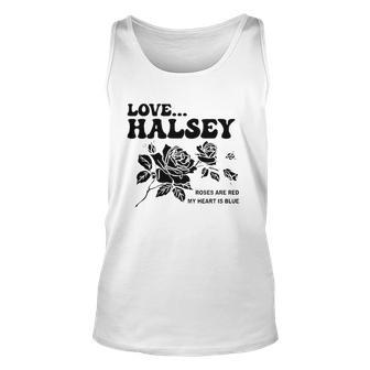 Love Halsey Roses Are Red My Heart Is Blue Unisex Tank Top | Mazezy