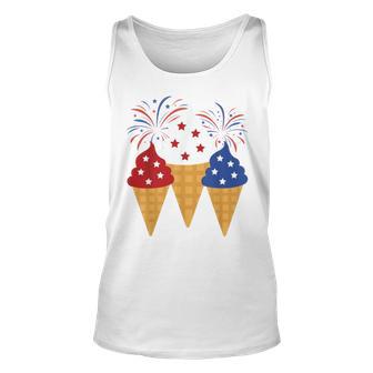 Memorial Day 4Th Of July Holiday Patriotic Ice Cream Unisex Tank Top | Favorety