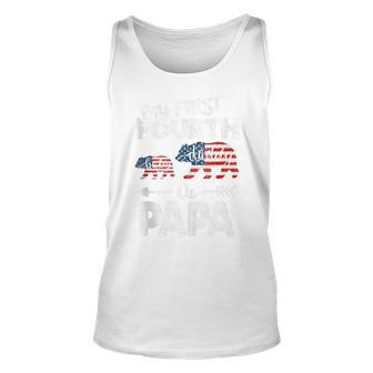 Mens 4Th Of July Gift For Papa Bear Dad Pregnancy Announcement Unisex Tank Top - Seseable