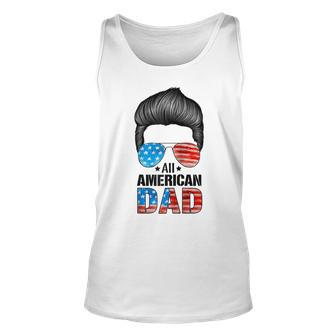 Mens All American Dad 4Th Of July Fathers Day Beard Mens Unisex Tank Top - Seseable