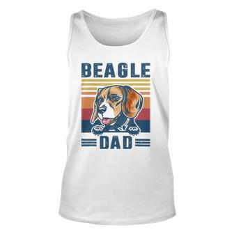 Mens Beagle Dad Father Retro Beagle Gifts Dog Dad Unisex Tank Top | Mazezy