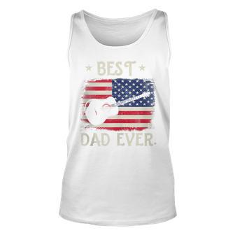 Mens Best Dad Ever Guitar 4Th Of July American Flag Unisex Tank Top - Seseable