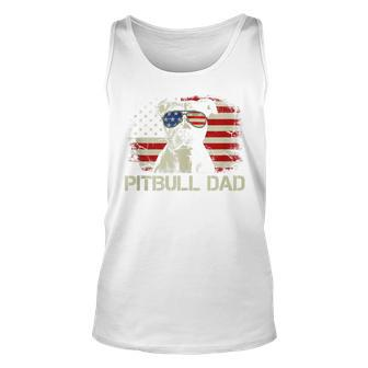 Mens Best Pitbull Dad Ever American Flag 4Th Of July Gift Unisex Tank Top - Seseable