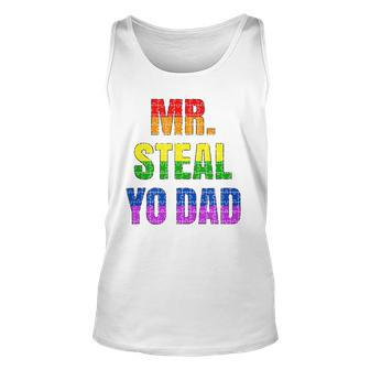 Mens Mister Steal Your Dad Gay Pride Jokes Unisex Tank Top | Mazezy