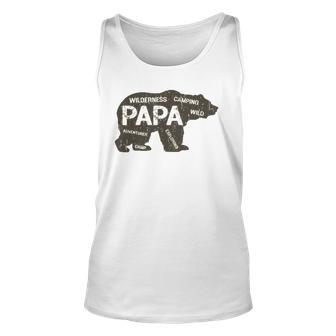 Mens Papa Camping Bear Top Camper Grandpa Gifts For Men Unisex Tank Top | Mazezy