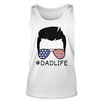 Mens Patriotic Dad 4Th Of July Usa American Flag Sunglasses 2021 Unisex Tank Top - Seseable