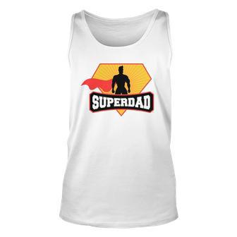 Mens Superdad - Superhero Themed For Fathers Day Unisex Tank Top | Mazezy