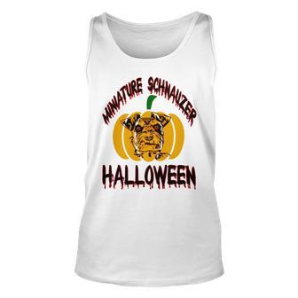 Miniature Schnauzer Halloween On All Hallows Night Unisex Tank Top | Favorety