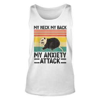 My Neck My Back My Anxiety Attack Opossum Sunset Unisex Tank Top - Thegiftio UK