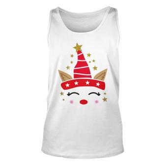 New Christmas Unicorn Face Santicorn Cute Unisex Tank Top | Favorety