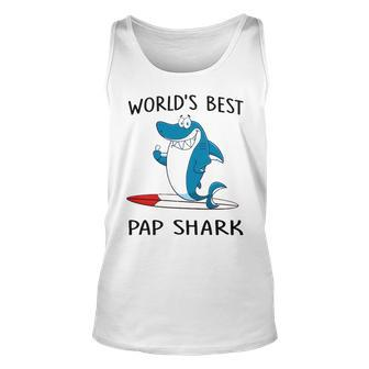 Pap Grandpa Gift Worlds Best Pap Shark Unisex Tank Top - Seseable